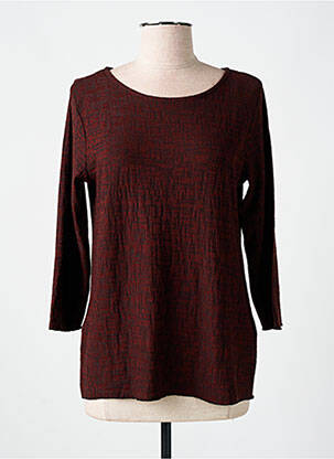 Pull coupe cintrée manches 3/4 marron B.YOUNG femme