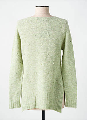 Pull tissage chiné manches longues vert CHATELET femme