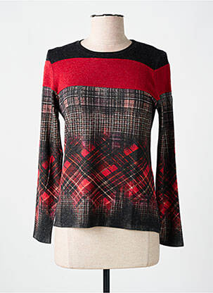 Pull tissage chiné manches longues rouge CHATELET femme