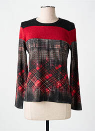 Pull tissage chiné manches longues rouge CHATELET femme