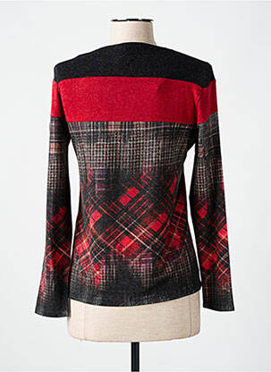 Pull tissage chiné manches longues rouge CHATELET femme