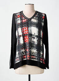 Pull tissage chiné manches longues noir CHATELET femme