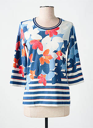 T-shirt stretch manches 3/4 bleu OLSEN femme