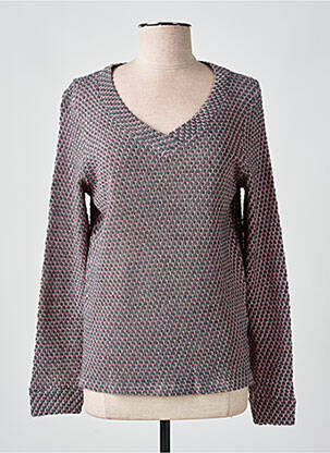 Pull coupe cintrée manches longues gris CHATELET femme