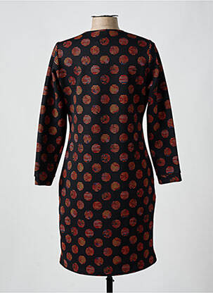 Robe mi-longue manches longues manches longues noir GUY DUBOUIS femme