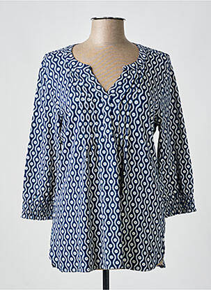 T-shirt imprimé fantaisie manches 3/4 bleu OLSEN femme