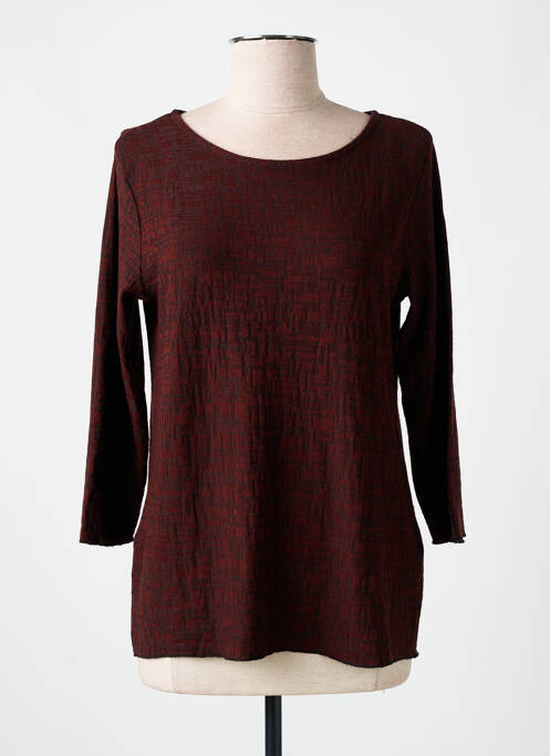Pull coupe cintrée manches 3/4 marron B.YOUNG femme