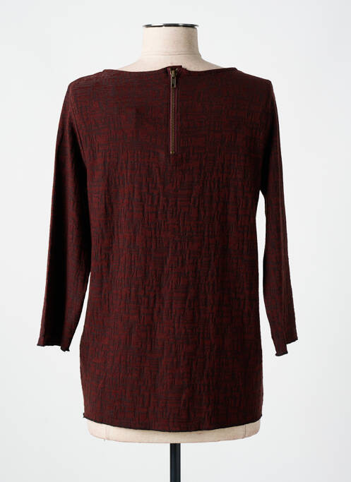 Pull coupe cintrée manches 3/4 marron B.YOUNG femme