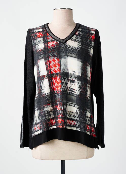 Pull tissage chiné manches longues noir CHATELET femme