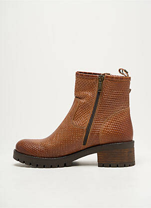 Bottines/boots tissage satiné talon de 4 à 6cm marron MINKA DESIGN femme