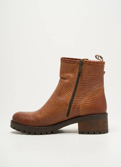 Bottines/boots tissage satiné talon de 4 à 6cm marron MINKA DESIGN femme