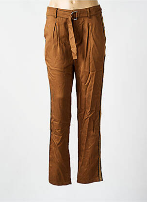 Pantalon chino tissage popeline marron LA PETITE ETOILE femme