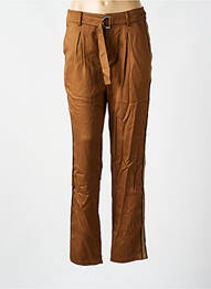 Pantalon chino tissage popeline marron LA PETITE ETOILE femme