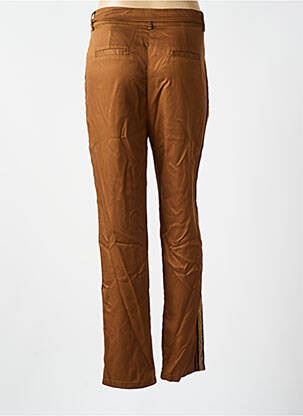 Pantalon chino tissage popeline marron LA PETITE ETOILE femme