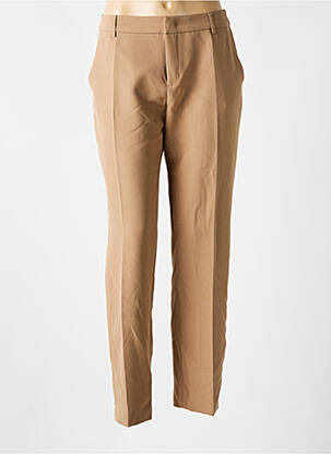 Pantalon chino tissage popeline taille normale marron SIGNE NATURE femme