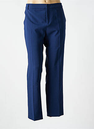 Pantalon chino tissage popeline taille normale bleu SIGNE NATURE femme