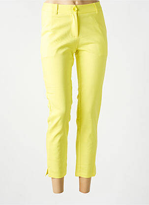 Pantalon 7/8 stretch taille normale jaune ANONYME DESIGNERS femme