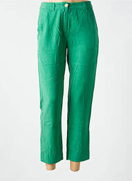 Pantalon 7/8 tissage popeline taille normale vert NICE THINGS femme