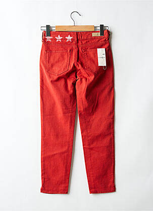 Pantalon 7/8 fermeture zippée sous rabat boutonné taille normale orange FIVE femme