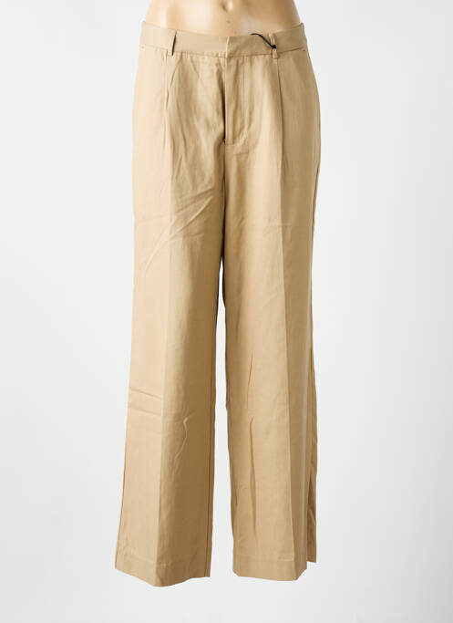 Pantalon large tissage popeline taille normale beige SCOTCH & SODA femme