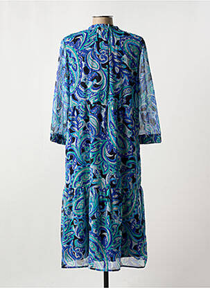 Robe mi-longue coupe fluide manches longues bleu STREET ONE femme