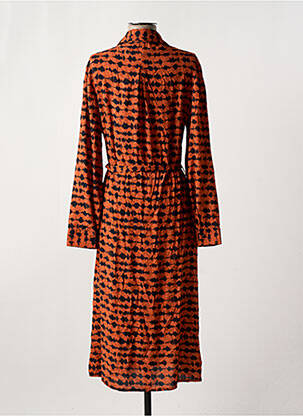 Robe longue manches longues manches longues orange SIGNE NATURE femme