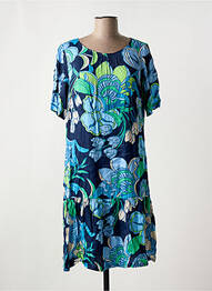 Robe mi-longue imprimé fantaisie manches courtes bleu BETTY BARCLAY femme