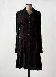 Robe mi-longue manches longues manches longues noir VILA femme
