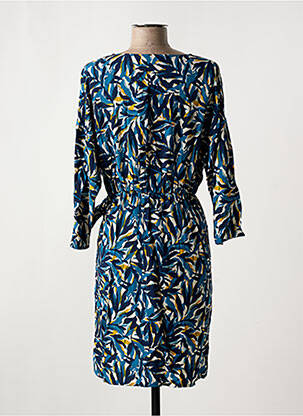 Robe mi-longue imprimé fantaisie manches longues bleu VILA femme