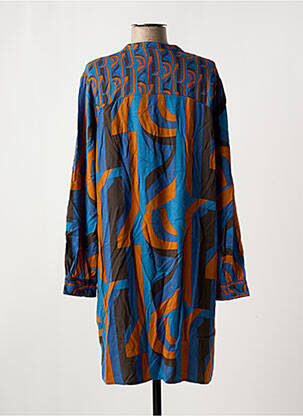 Robe mi-longue imprimé fantaisie manches longues bleu VILA femme