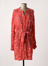 Robe mi-longue imprimé fantaisie manches longues rouge VILA femme