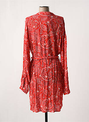 Robe mi-longue imprimé fantaisie manches longues rouge VILA femme