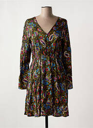 Robe mi-longue imprimé fantaisie manches longues noir VILA femme