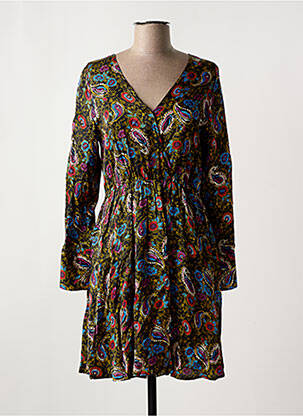 Robe mi-longue imprimé fantaisie manches longues noir VILA femme