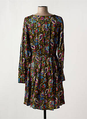 Robe mi-longue imprimé fantaisie manches longues noir VILA femme