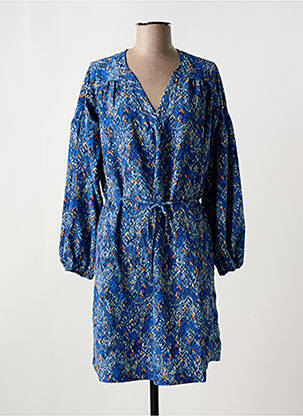 Robe courte manches longues manches longues bleu RUE MAZARINE femme