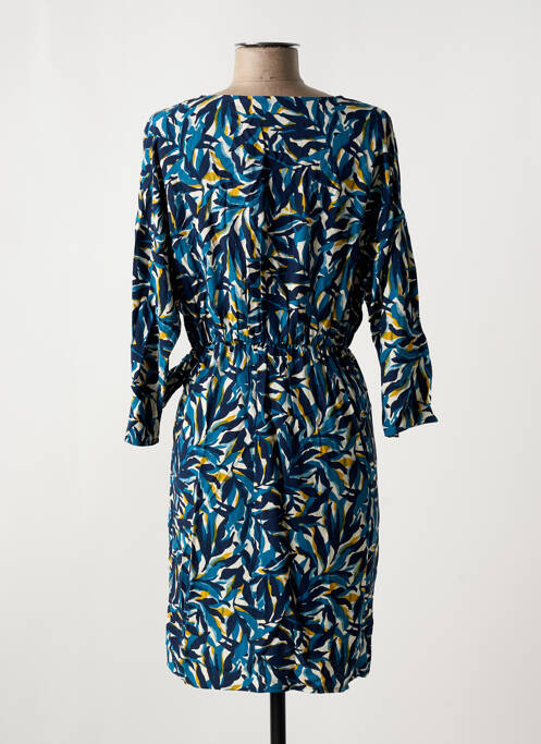 Robe mi-longue imprimé fantaisie manches longues bleu VILA femme