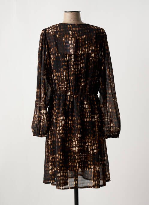 Robe mi-longue marron ICHI pour femme