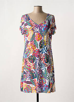 Robe courte manches courtes manches courtes bleu MASQUENADA femme