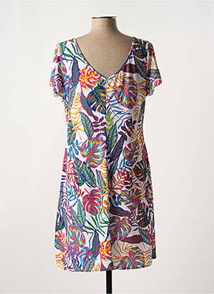 Robe courte manches courtes manches courtes bleu MASQUENADA femme