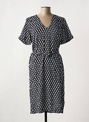 Robe mi-longue manches courtes manches courtes noir CONCEPT K femme