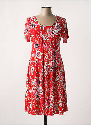 Robe mi-longue manches courtes manches courtes rouge MASQUENADA femme