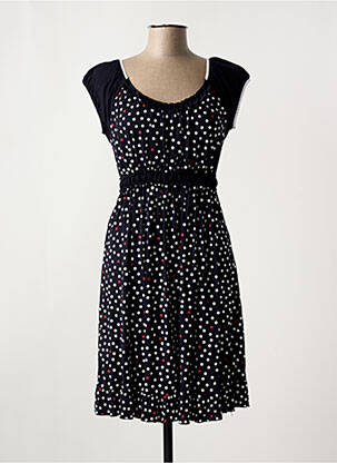Robe mi-longue manches courtes manches courtes noir NATURAL STB femme