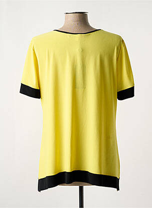 T-shirt stretch manches courtes jaune QUATRE VINGT JOURS femme