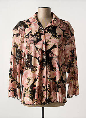 Chemisier tissage crêpe manches 3/4 rose DEOMINO femme