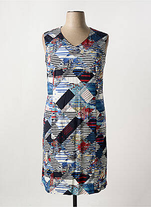 Robe mi-longue sans manche sans manche bleu GEVANA femme