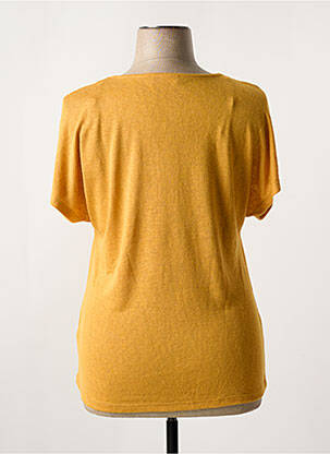 T-shirt col v manches courtes jaune CONCEPT K femme