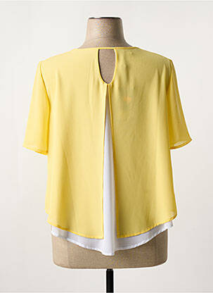 Blouse légère et transparente manches courtes jaune QUATRE VINGT JOURS femme