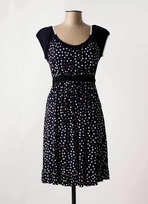 Robe mi-longue manches courtes manches courtes noir NATURAL STB femme