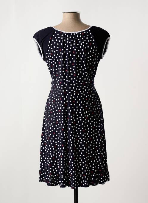 Robe mi-longue manches courtes manches courtes noir NATURAL STB femme